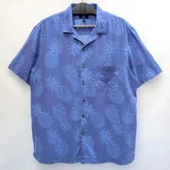 Ｌサイズ GEORGE アロハシャツ ブルー系 パイナップル柄のサムネイル