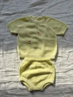 ヴィンテージ/ベビー服/セットアップ/レモンイエロー