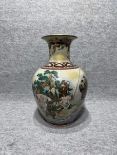 激安。美品！九谷焼陶秀作！色鮮やかな花鳥模様の花瓶 高さ約23cm