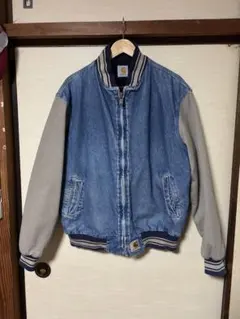 【古着】Carhartt デニムスタジアムジャンパー　状態良好！のサムネイル