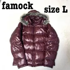 famock ファモック 中綿ダウンジャケット ファー フード サイズL y2k