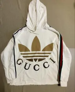 GUCCI アディダス コラボ パーカー ホワイト　タグ付き 中古・古着通販】GUCCI (グッチ) adidas (アディダス