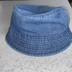 デニムブルー バケットハット フリーサイズ　男女兼用