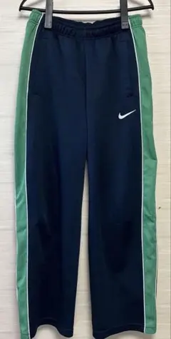 好配色　NIKE トラックパンツ　刺繍ロゴ　紺×緑　Mサイズ　y2k