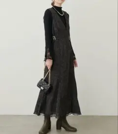 naturalcouture サイドベルトデザインジャンスカ ツイード