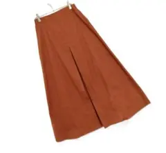 ZARA 　ブラウン　 Aラインロングスカート 　M　ヒダ 　変形