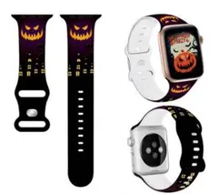 【新品】アップルウォッチ バンド ハロウィン柄① ベルト 42 44 45mm