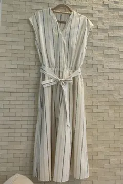ストライプ柄ノースリーブシャツワンピース　anySiS Ｍ