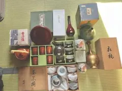 現状品】輪島塗 蓋付き菓子椀 10客セット 木箱入り ＋ 錫製 急須