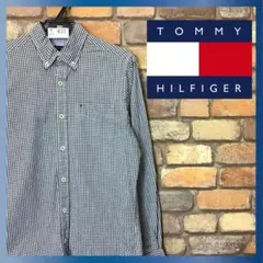 ME9-431【USA買付 トミーヒルフィガー】希少 小さめ美品 長袖BDシャツ