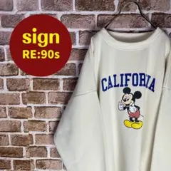 Disneyディズニー　ミッキーマウス　プリント　スウェット　トレーナー