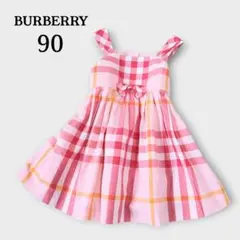 BURBERRY ワンピース 90 ノバチェック ピンク リボンのサムネイル
