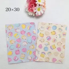 20×30ランチョンマット クロス 2枚セット 女の子 マカロン　幼稚園　保育園
