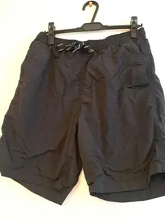 グローバルワーク メンズ ハーフパンツ ナイロン生地 ブラックL サイズ 黒