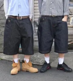 BELVET Star logo rigid Denim Jorts ジョーツ - メルカリ