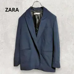 ZARA テーラードジャケット S ネイビー オーバーサイズ オフィス 綺麗め