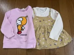 DOKINCHANトレーナー95と花柄ワンピース100の2着セット　ドキンちゃん