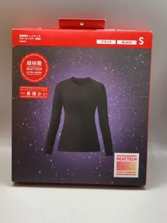 ユニクロ　超極暖　ヒートテック　クルーネックT 長袖　S レディース　黒