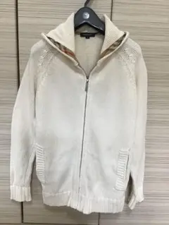 バーバリーロンドン　綿ニットパーカー　フルジップ