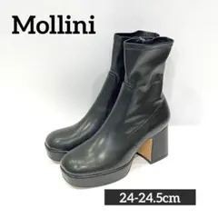 Mollini ブラックレザーハイヒールブーツのサムネイル