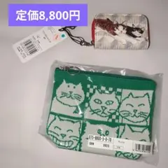 最終価格　新品　マンハッタナーズ　コインケース　ミニ　猫柄　ニット　ポーチのサムネイル