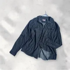 ✨ 상태좋음 ✨ Wrangler 랭글러 デニムシャツ 黒グレー XL fj492