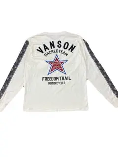 VANSON ロンT L 刺繍 バックプリント ロゴテープ ワッペン バンソンのサムネイル