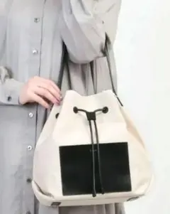 【未使用】ヤーキ　ワンショルダーバッグ　キャンバス巾着型