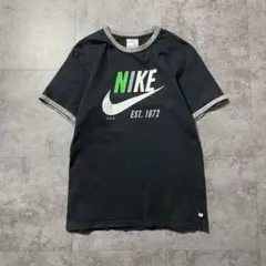 00‘s NIKE ナイキ　スウォッシュ　プリント　　リンガーネック　Tシャツ
