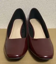 パンプス 23.5 ワインレッド レースレディース Lace Ladies ダブルストラップエナメル