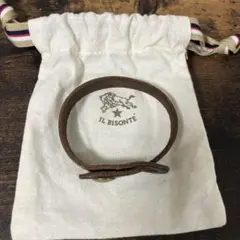 IL BISONTE レザーブレスレット ブラウン　証明書付きのサムネイル
