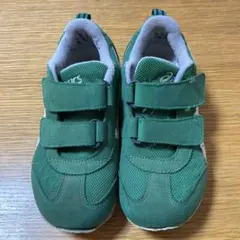 アシックス　キッズスニーカー　19.5cm緑色