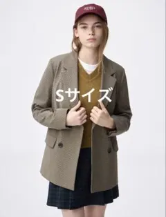 ダブルブレストチェックジャケット Sサイズ GU