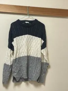 BROWNY ケーブル編みクルーネックセーター M