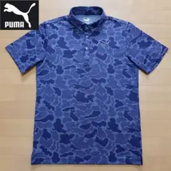 プーマ ゴルフウェア 半袖ポロシャツ Mサイズ 総柄 カモフラ 美品
