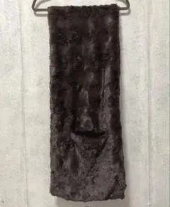 EMODA マフラー ストール　ポケット付き　ダークブラウン　フェイクファー