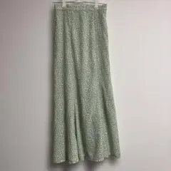 【新品未使用】GLOBAL WORK 花柄 ロングスカート 160cm グリーンのサムネイル