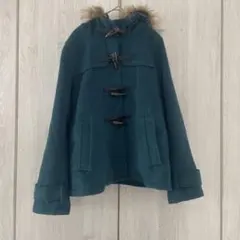 ライナー付き　ファー付き　ダッフルコート　アウター　グリーン