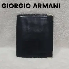 GIORGIO ARMANI 黒 二つ折り財布　メンズ　ジョルジオアルマーニのサムネイル