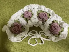 かぎ針編み 花モチーフ ヘッドドレス