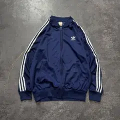 80sハンガリー製オールドアディダスファイアーバードトラックジャケットネイビー