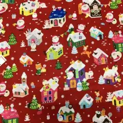 生地 クリスマス 赤地 サンタ