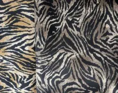 ツイル綿生地はぎれ　虎柄2種類