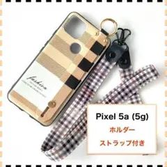 Pixel5a (5g) ケース チェック柄 ベージュ ピクセル5a (5g)のサムネイル