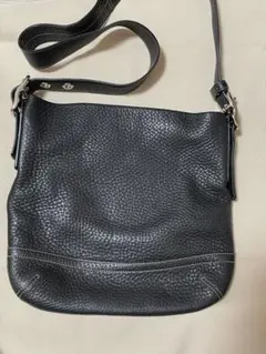 【COACH】 黒 レザー ショルダーバッグ