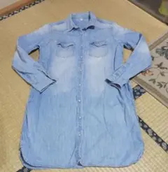 無印　MUJI　長袖デニムシャツワンピース　Lサイズ　チュニック