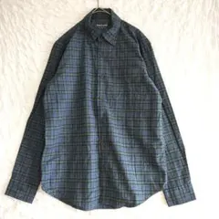 DoCLASSE チェック柄 メンズ 長袖シャツ S ボタンダウン ネイビー