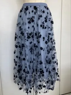 fifth⭐︎フロッキーフラワーフレアスカート(ブルー)