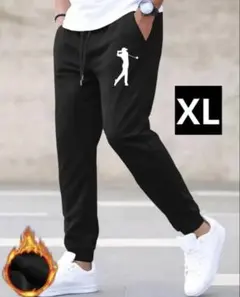 【新品/LLサイズ】ゴルフウェア ロングパンツ スウェット メンズ 黒色