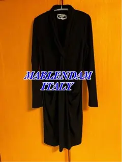 MARLENDAM ブラック ドレープワンピースのサムネイル